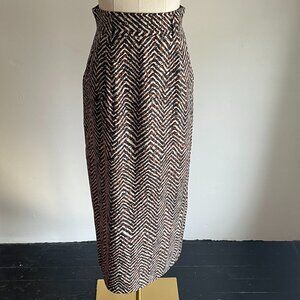 Vintage Silk Column Skirt Abstract Animal Print Silk - Size 4 -S/XS
